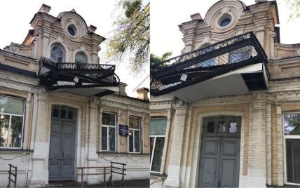 У Полтаві демонтували балкон історичного будинку, з якого начебто виголошував промову Гітлер