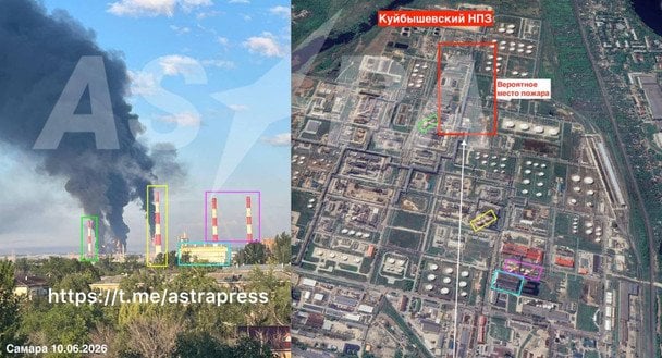 Куйбишевський НПЗ. Фото: Телеграм-канал ASTRA.