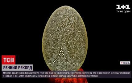 Более 25 тысяч отверстий на яйце: мастер по Волыни побил мировой рекорд (видео)