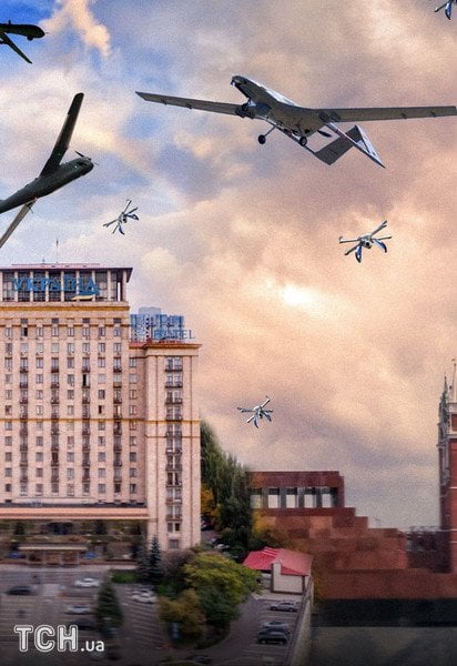 Дронова дуель між Москвою та Києвом/ Колаж ТСН.ua
