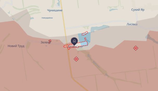 Даченське Донецької області на мапі / © 