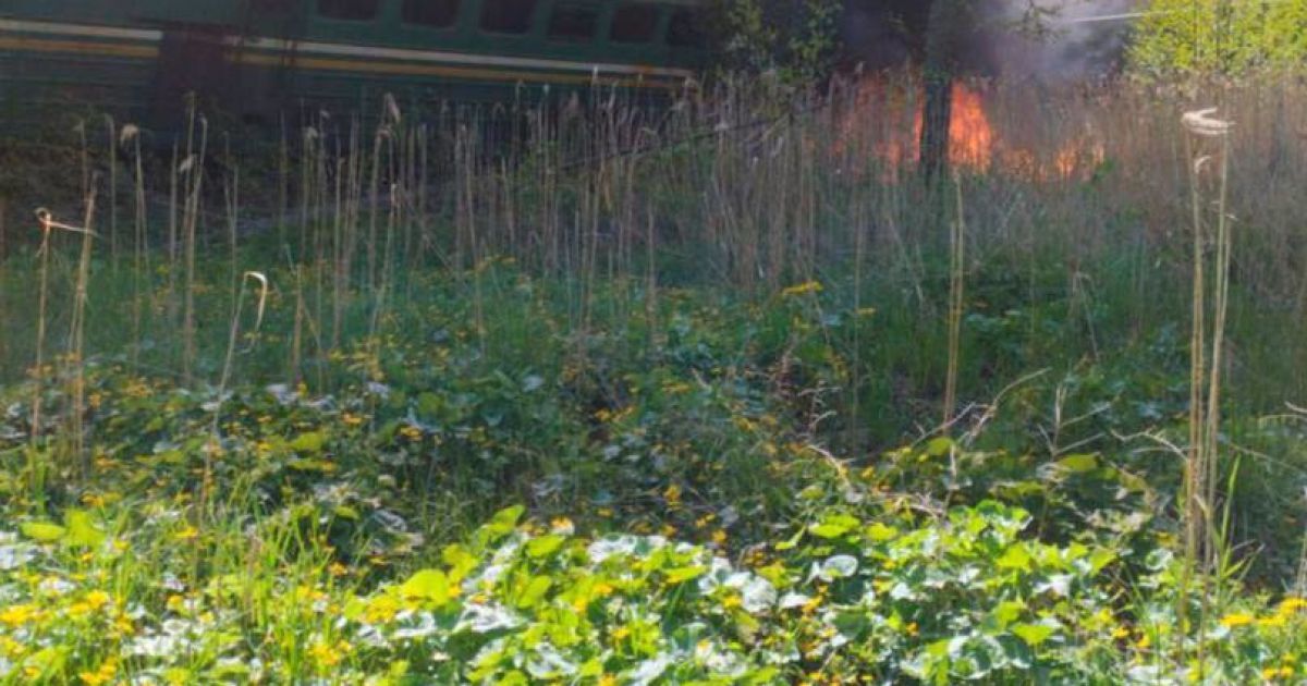 Підірваний локомотив у Брянській області РФ