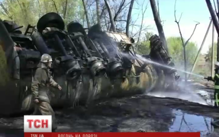 На трассе Киев-Чернигов разбился бензовоз: горело 13 тонн топлива
