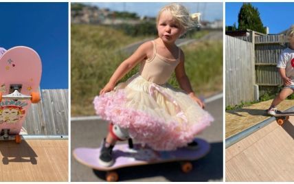 4-річна скейтбордистка "підриває" Мережу: крихітка прославилася трюками у рожевій спідниці-пачці