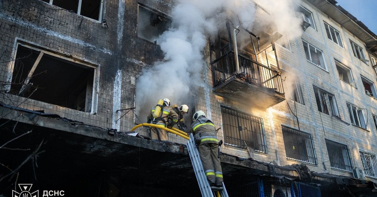 Russian Drone Attack on Kyiv and Region Damages Buildings and Injures Civilians