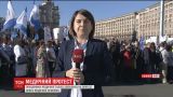 На Майдане Независимости тысячи митингующих собираются для протеста под парламентом