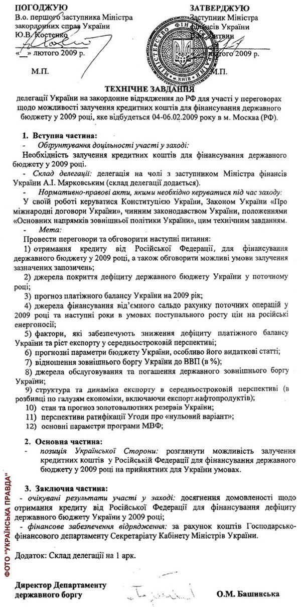 "Технічне завдання" делегації України