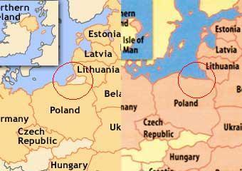 На литовській карті немає Калінінграда