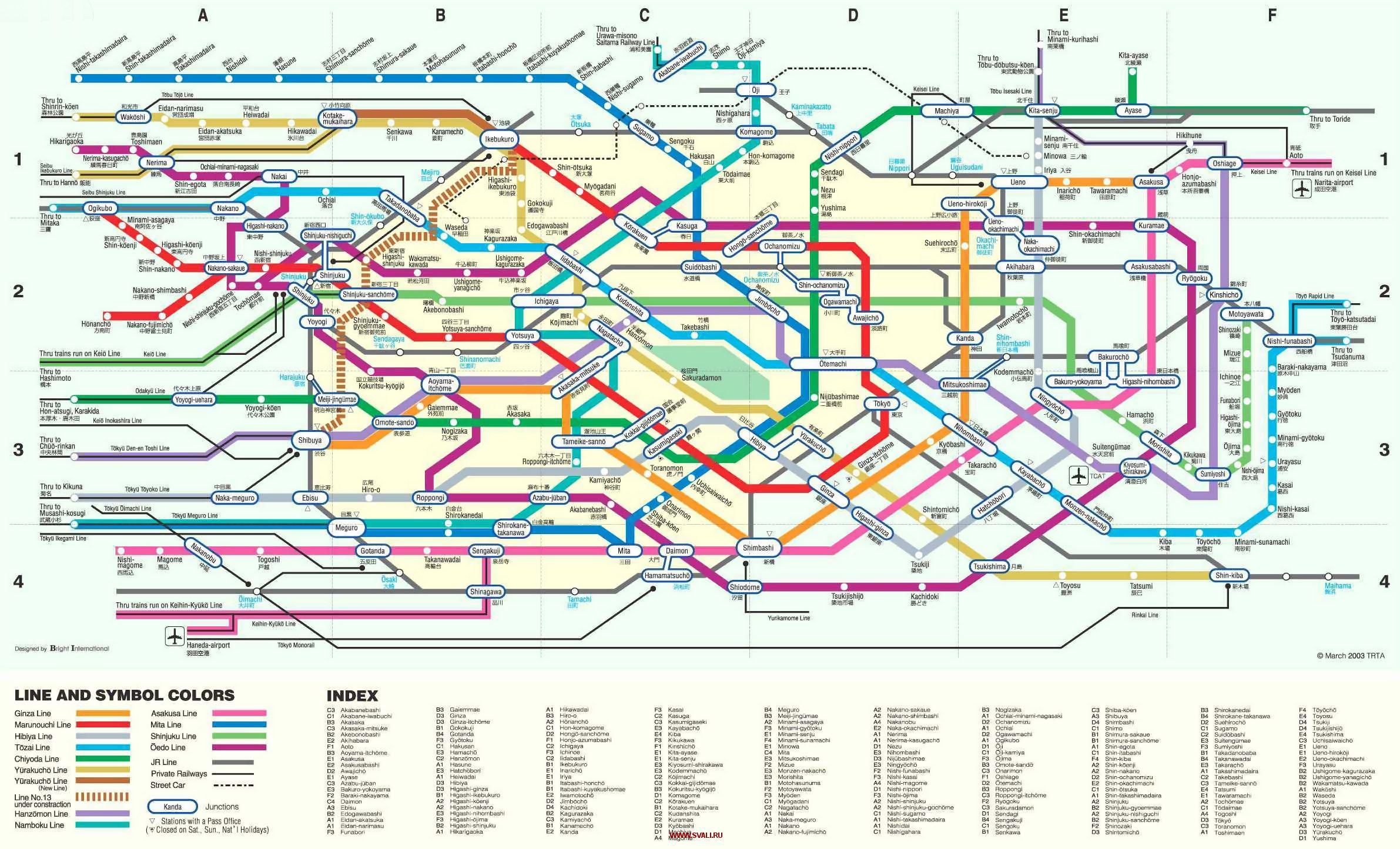 Карта-схема токійського метро (Фото: svali.ru)