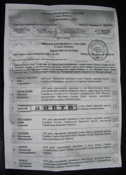 Гриценка викреслили з бюлетенів. Фото grytsenko.com.ua