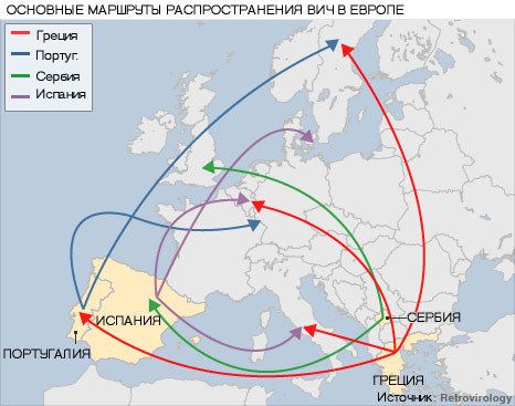 Карта поширення ВІЛ