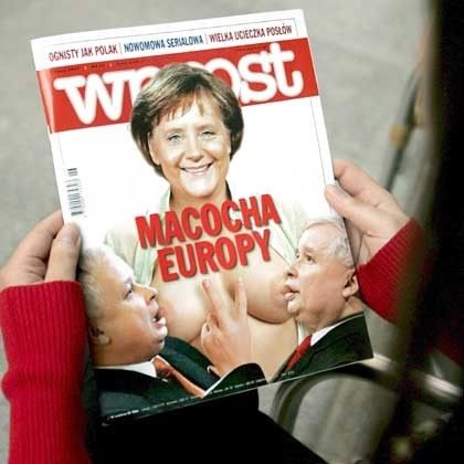 Обкладинка Wprost з оголеною Меркель (Фото: spiegel.de)