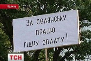 Волинські селяни заблокували трасу, вимагаючи гідної оплати за свою продукцію