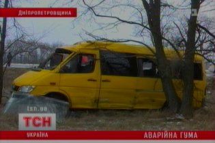 На Днепропетровщине перевернулась маршрутка: шесть пострадавших