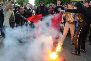 МВД: красные флаги по Львову носили активисты "Свободы"
