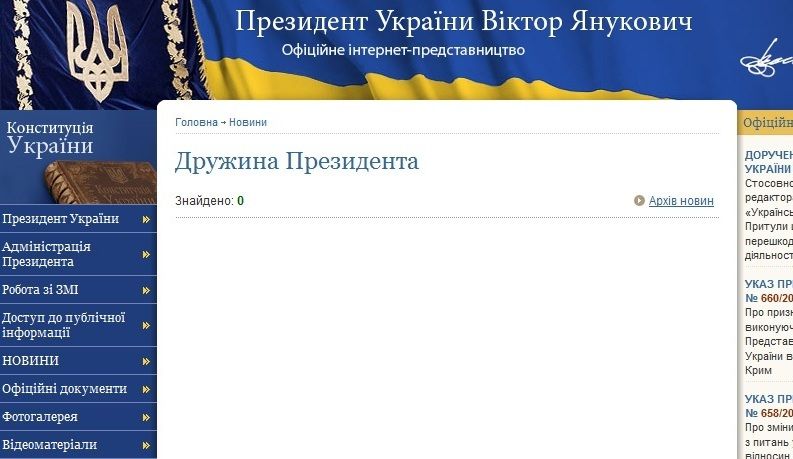 Розділ Дружина президента