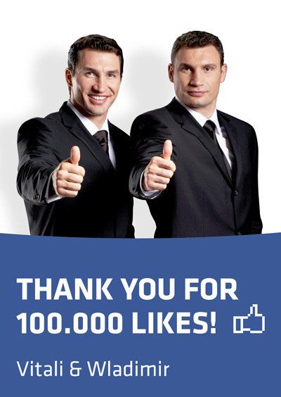 Брати Клички дякують своїм шанувальникам на Facebook