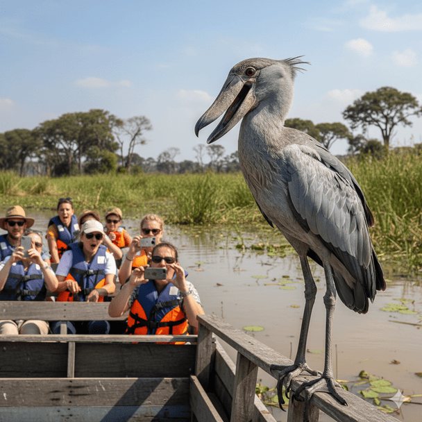 Способен отрезать головы крокодилам: птица, похожая на динозавра, шокировала туристов.