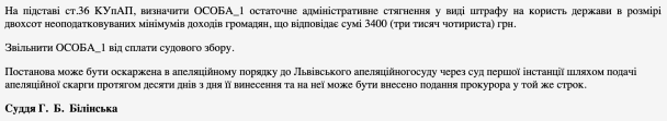 Рішення Шевченківського районного суду міста Львова / Фото: скриншот