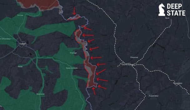 Російські війська біля кордонів Сумщини / © Deepstatemap