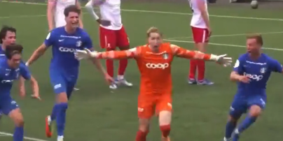 У Чемпіонаті Норвегії воротар відзначився космічним голом на останніх секундах матчу: відео шедевру
