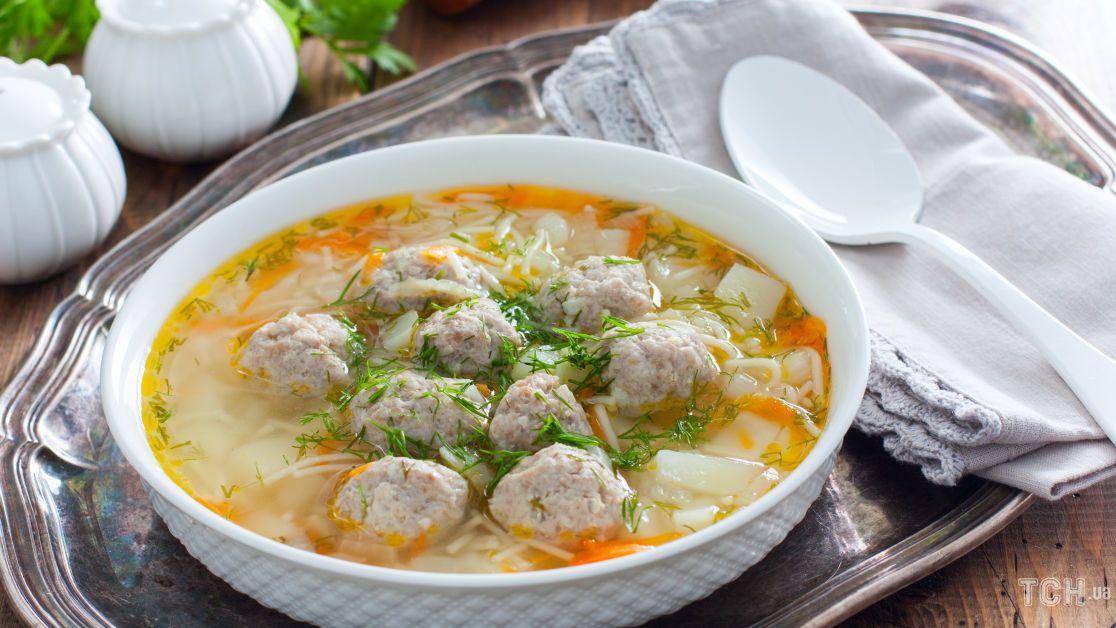 Суп с фрикадельками, пошаговый рецепт на ккал, фото, ингредиенты - ~Un Dina~