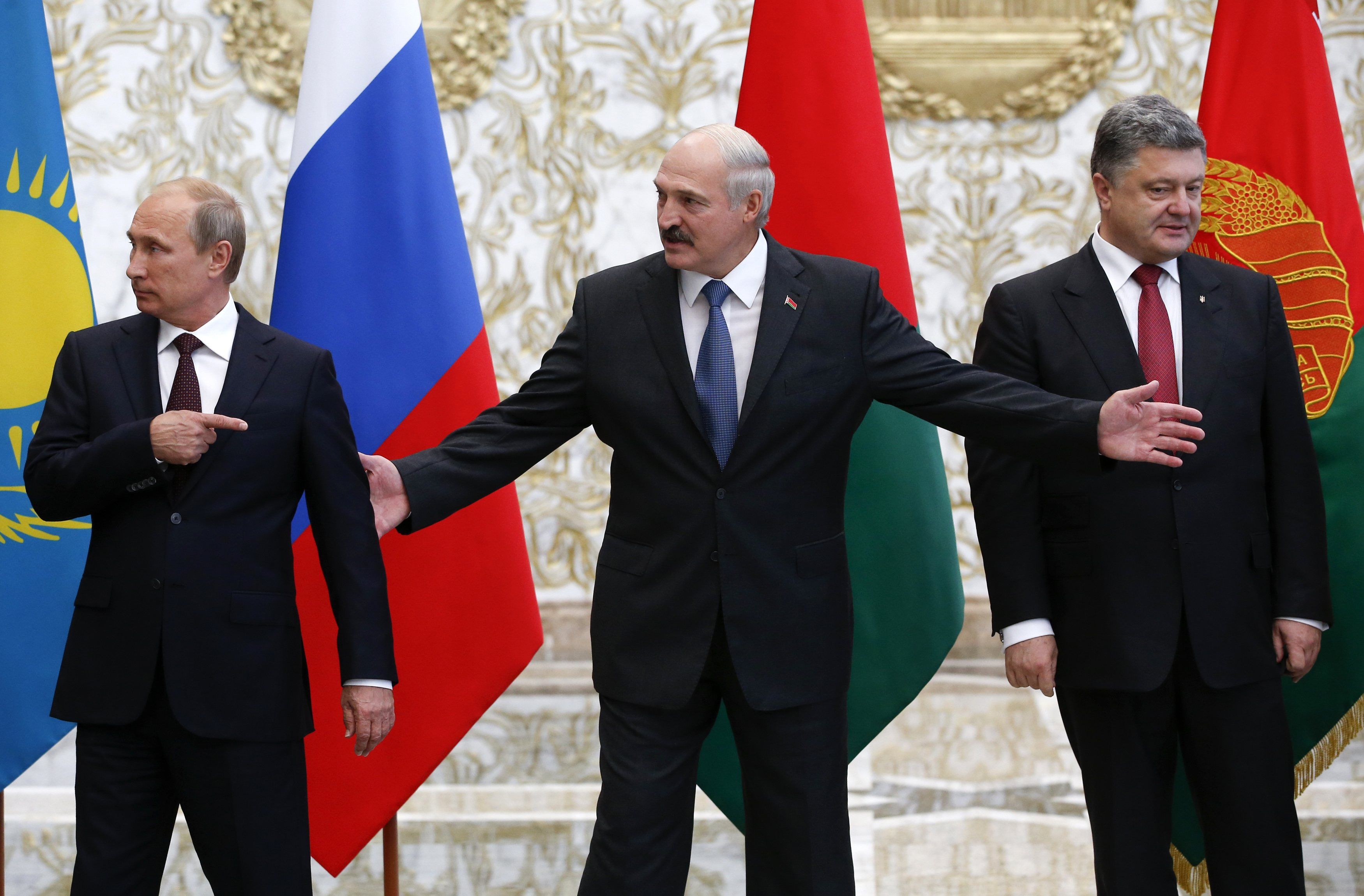 Лукашенко, Путін і Порошенко у Мінську_1