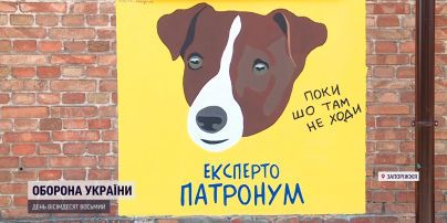 Пес Патрон став "зіркою" муралу. Помічник рятувальників здобуває нову популярність