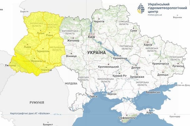 Синоптики предупреждают о грозах в западных областях Украины / © Укргидрометцентр