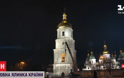 97 тонн та 500 тисяч гілок: у Києві почали встановлювати головну новорічну ялинку України