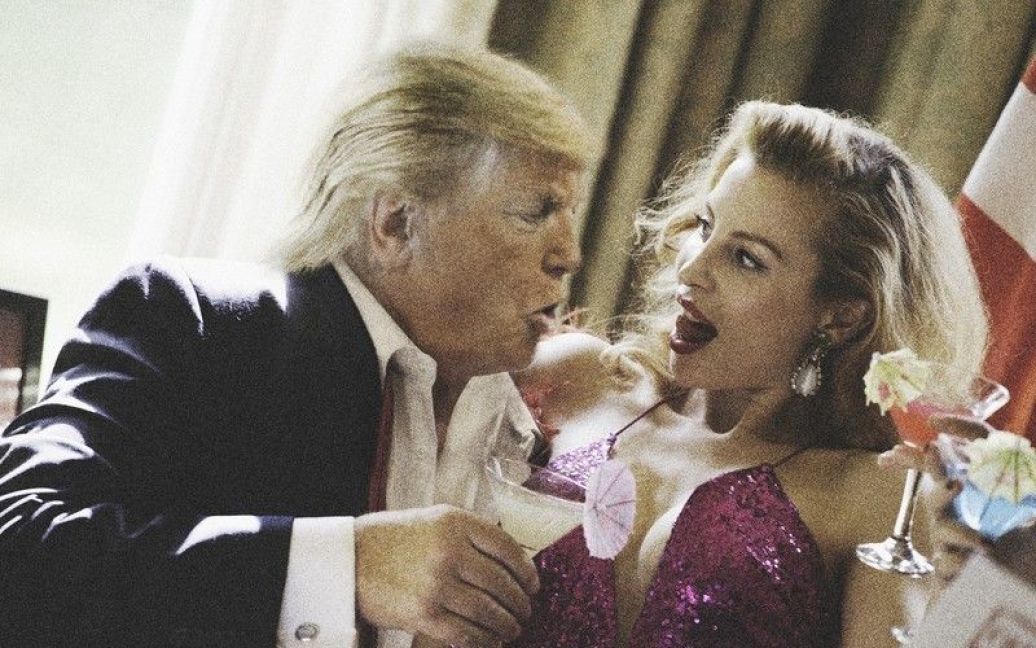 Дуже схожий на Трампа чоловік розважається в оточенні гарячих дівчат. / © Alison Jackson