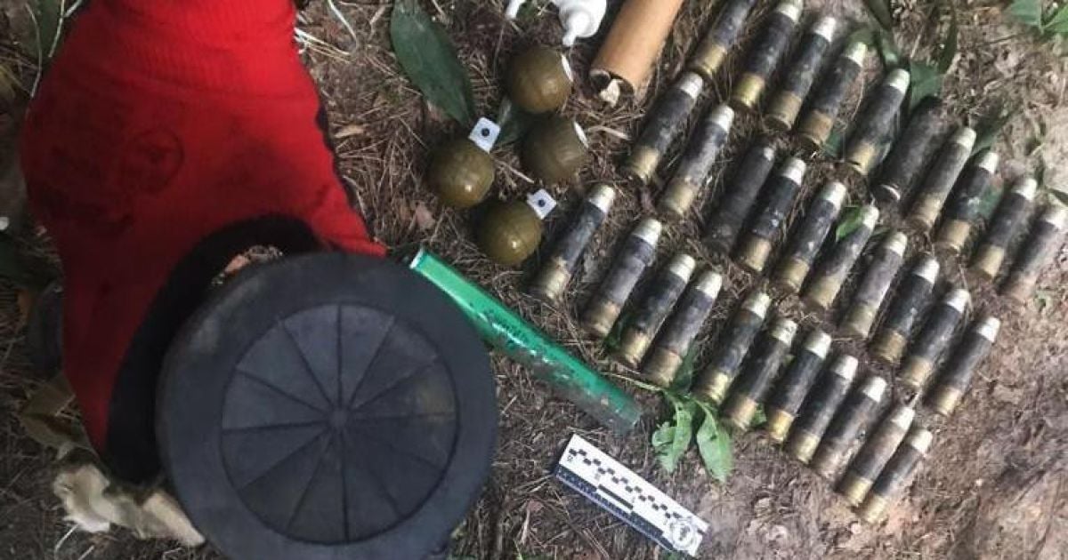 У Київській області окупанти покинули арсенал зброї: що саме там було (фото)