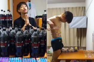 Японець показав, що буде, якщо стрибнути у ванну з Coca-Cola та Mentos