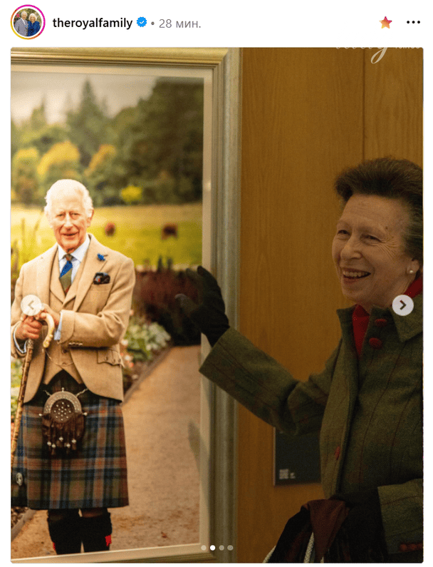 Принцеса Анна представила новий портрет короля Чарльза ІІІ
