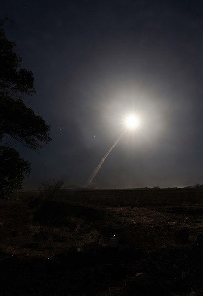 Запуск украинской баллистической ракеты FP-7