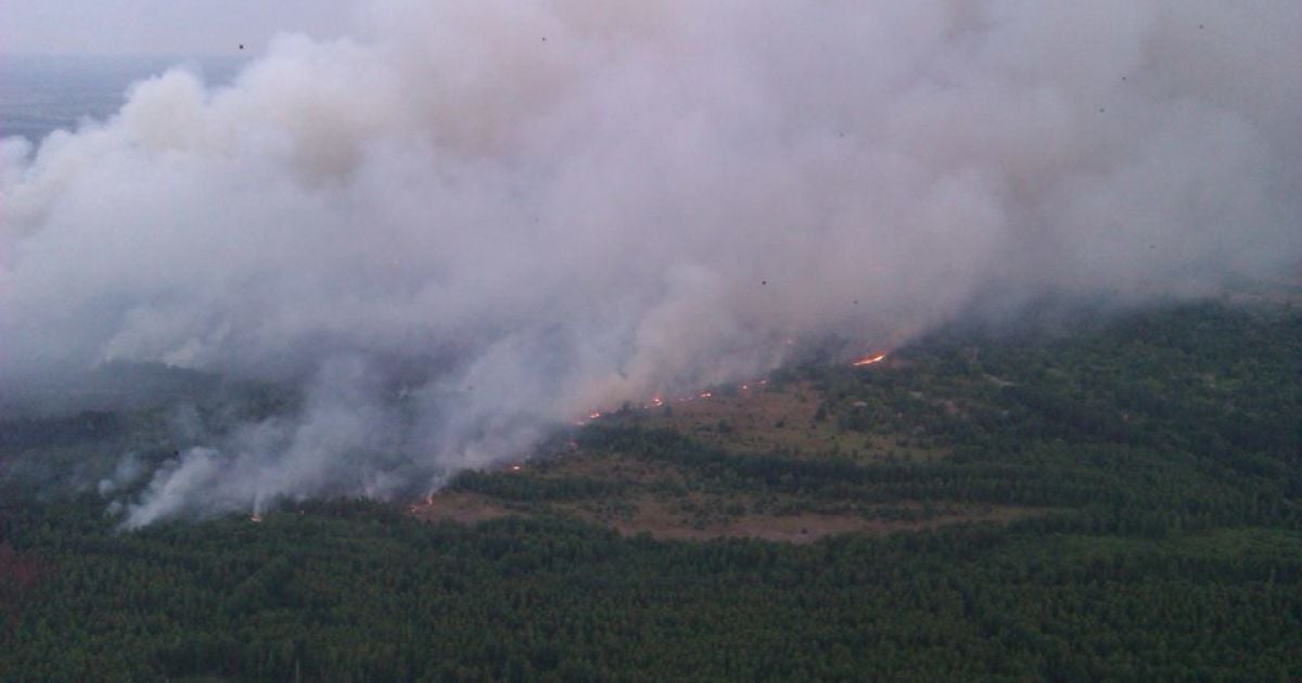 В Чернобыле масштабный огонь снова охватил десятки гектаров