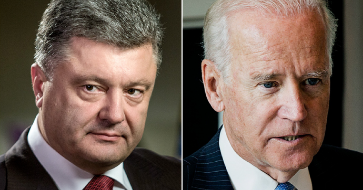 Порошенко в разговоре с Байденом призвал США и ЕС дать ответ России