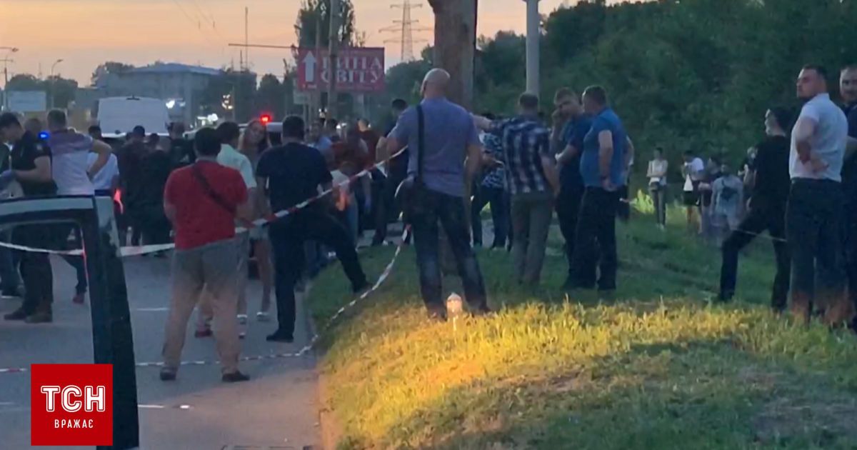 Появилось видео с места убийства полицейского в Днепре