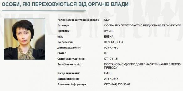 Лукаш у розшуку