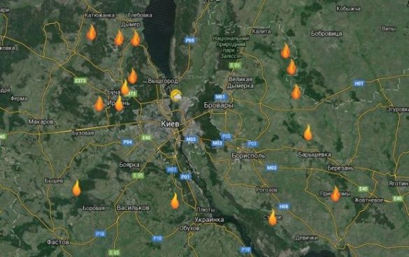 Мапа пожеж торф'яників