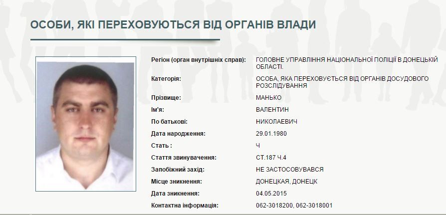 Манько у розшуку