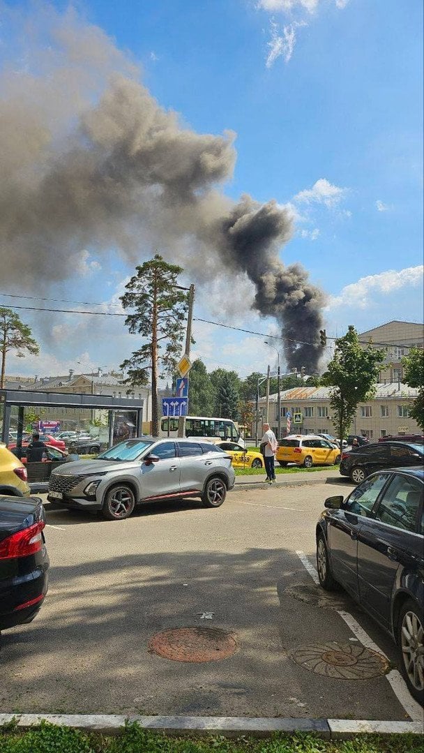 Пожежа на території головного інституту «Роскосмосу». / © соцмережі