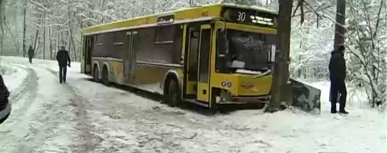 У Пущі-Водиці автобус врізався в дерево - травми отримали чотири жінки