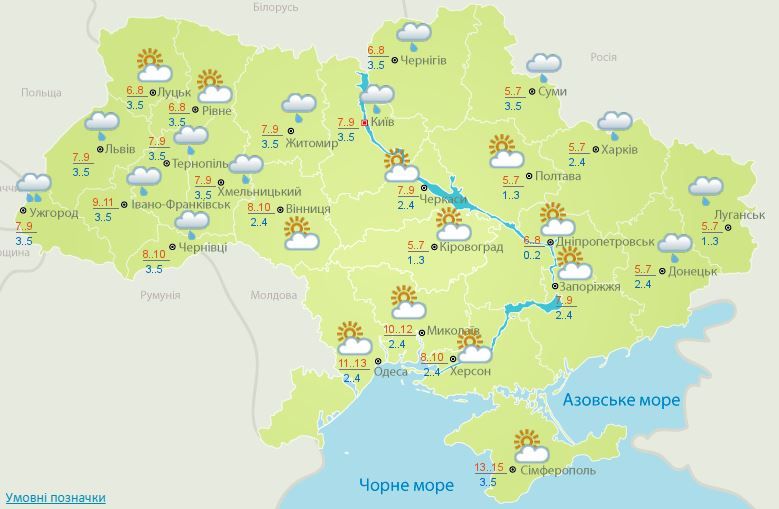 Прогноз погоди на 3 лютого