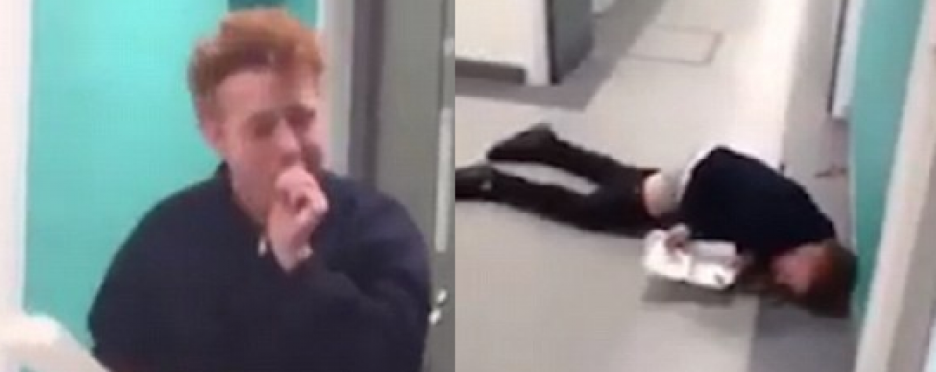 Друзі зняли на відео кумедного п'яницю, який їв кебаб просто з підлоги