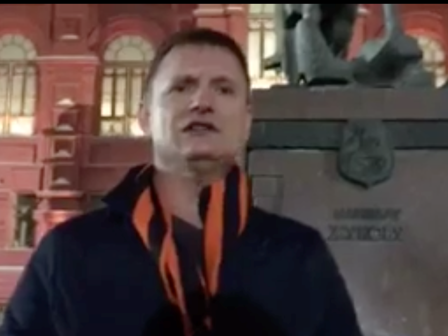 Олександр Петрунько на мітингу в Москві біля пам'ятника Жукову