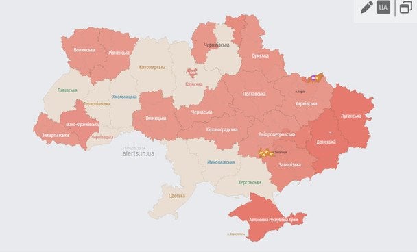 Карта воздушной тревоги