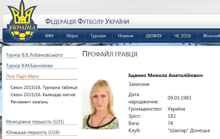 Профіль Іщенка на ФФУ