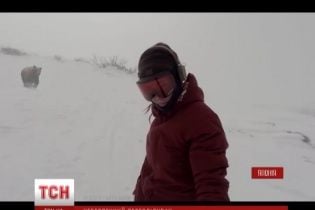Відео погоні ведмедя за сноубордисткою стало хітом інтернету