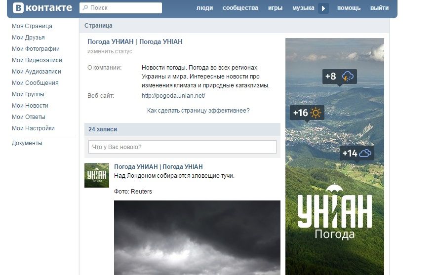 УНІАН погода